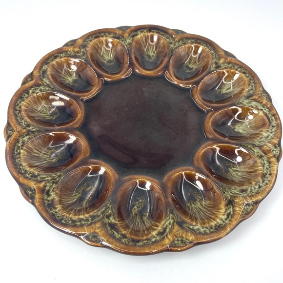 Vintage Deviled Egg Ceramic Serving Plate - Picture 4 of 7